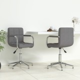 Scaune de bucătărie pivotante, 2 buc., gri &icirc;nchis, textil
