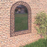 Oglinda de perete de gradina, negru, 50 x 80 cm, arcuita GartenMobel Dekor, vidaXL