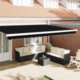 Umbrelă de grădină 5m, cadru negru, dimensiuni 4,8x0,2m