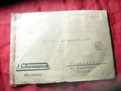 Plic circulat cu marca fixa Deutschepost Reich 1942 catre Firma Burma Bucuresti foto
