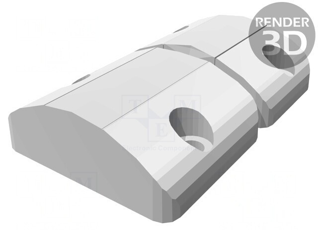 Clemă tehnopolimer neagră 38mm x 56.5mm