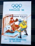 Cumpara ieftin Nicaragua 1984 sport Olimpiada Sarajevo 84 hochey bloc MNH, Nestampilat