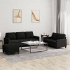 VidaXL Set de canapele cu perne, 3 piese, negru, textil 3201472
