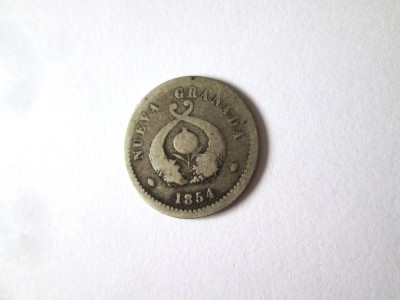 Rară! Columbia-Nueva Granada 1 Decimo 1854 argint,vedeti imaginile foto
