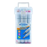 Markere cu 2 Capete, 6 mm-3 mm, 12 Culori/Set, S-COOL