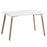 Masa bucatarie si living AB673, blat MDF, picioare lemn,120x80x74 cm, alb