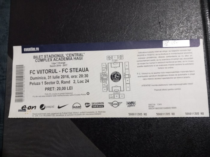 Bilet Viitorul Constanta - Steaua