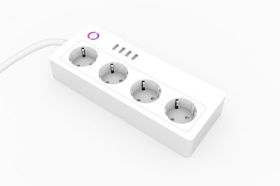 Prelungitor Smart Rovo A26, Wifi, 16A, 4 Prize Individuale, 4 USB Tuya, Alexa, Google Assistant, foto