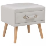 Cumpara ieftin Noptieră, alb, 40 x 35 x 40 cm, piele ecologică