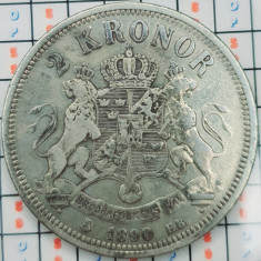 Suwdia 2 kronor 1890 argint - Oscar II - tiraj 72.000 - km 761 - A010
