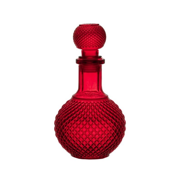 Sticla pentru lichior cu forma rotunda, 500 ml, rosie, ATU-086549