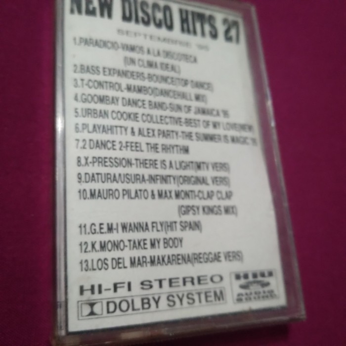 CASETA AUDIO NEW DISCO HITS 27 RARA!!DE TARABA