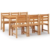 Set mobilier de gradina, 7 piese, lemn masiv de tec