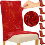 Set 6 huse elastice pentru scaune de Craciun rosii Ruhhy