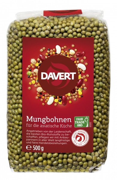 Fasole mung bio 500g Fairtrade, DAVERT