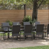 Set de dining pentru grădină format din 15 piese cu perne din oțel și textilenă