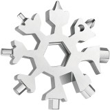 Instrument multifunctional 18 in 1, Fulg de zapada, Otel inoxidabil, 2.3 inch, Argintiu