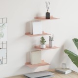 vidaXL Raft suspendat Pe perete 4 pcs Roz 30 x 18 x 2,5 cm Oțel 8003999