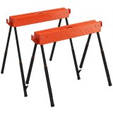 Set de 2 Cavalete HOMCOM, Pliabile, cu &Icirc;nălțime Reglabilă, M&acirc;ner pentru Transport, Picioare Antiderapante, Suport p&acirc;nă la 500 kg, Portocaliu | Aosom R