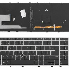 Tastatura laptop noua HP EliteBook 850 G5 SILVER FRAME BLACK Backlit UK