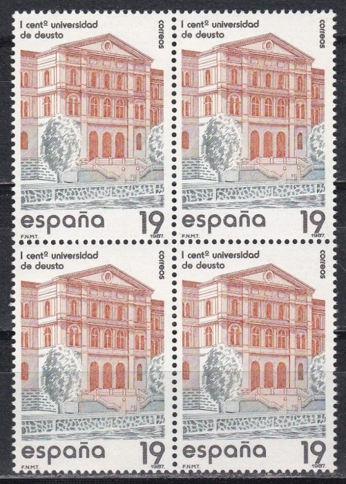 Spania 1987 - Centenarul Universității din Deusto, Bloc de 4, MNH