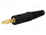 Conector banană 4mm SCH&Uuml;TZINGER 32A 33VAC 70VDC negru aurit 2,5mm2