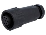 Mufă WA22 mamă PIN 7 6 PE IP67 10A 250V aurit 7-8,5mm