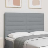 Tăblie LED Design Linii Gri Deschis 80 cm Țesătură