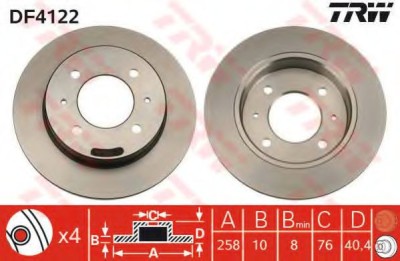 Disc frana HYUNDAI COUPE (RD) (1996 - 2002) TRW DF4122 foto