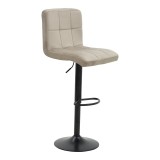 Cumpara ieftin Scaun bar Remina inaltime ajustabila catifea bej baza negru mat 44x44x112 cm