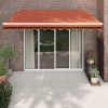 Copertină retractabilă automată, portocaliu și maro, 3,5x2,5 m