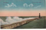 ROMANIA CARTE POSTALA - CONSTANTA FARUL SI MAREA AGITATA