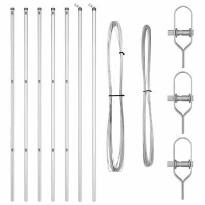 vidaXL St&amp;acirc;lpi de Gard 7 pcs Argintiu &amp;Oslash;32mm 170 cm Oțel galvanizat 42004226 foto