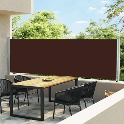 vidaXL Copertină laterală retractabilă de terasă, maro, 140 x 600 cm 313374 foto