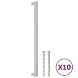 Cumpara ieftin Manere de dulap, 10 buc., argintiu, 320 mm, otel inoxidabil