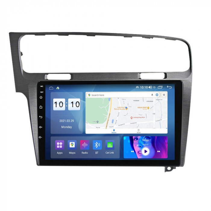 Navigatie Dedicata Volkswagen Golf 7 (2013-2020), Android, 10Inch, 6Gb Ram, 128Gb Stocare, Bluetooth, WiFi, Waze, Gri