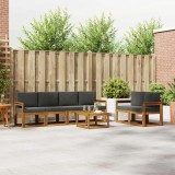 vidaXL Set de canapele de exterior cu pernă 7 pcs Natural și Antracit 3366035