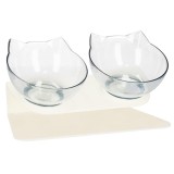 Bol ortopedic dublu pentru hrana si apa pisici, inclinare de 15 grade, baza antiderapanta Household NewTrend