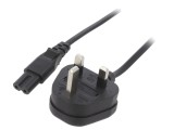 Cablu Alimentare Negru 1m 3A 2x0.75mm2 Mufă BS 1363 la IEC C7