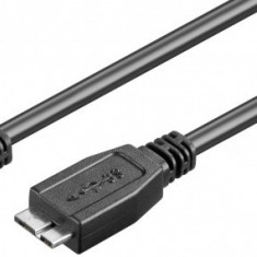 Cablu HDD extern USB 3.0 A tata - USB 3.0 micro tata (tip B), 0.5m, negru, Goobay