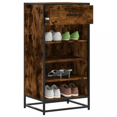 vidaXL Suport pantofi Stejar afumat 48x38x97,5 cm Lemn prelucrat foto