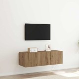 VidaXL Dulap de perete cu LED-uri, stejar artizanal, 100x35x31 cm