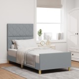 VidaXL Cadru de pat, gri deschis, 100x200 cm, textil