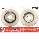 Set discuri frana fata TRW, Nissan Juke (F15), 06.2010-, Pulsar Liftback (C13), 08.12-, Fata; puntea fata