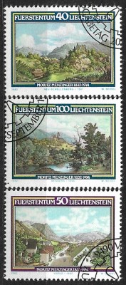 B1015 - Lichtenstein 1982 - Peisaje 3v.stampilat ,serie completa foto