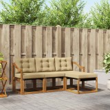 vidaXL Set de canapele de exterior cu pernă 4 pcs Natural și Bej 3368556