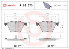 BREMBO P 06 073 PRIME LINE set placute frana,frana disc