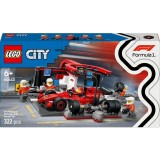 LEGO&reg; City - Boxa si mecanici F1&reg; cu masina Ferrari 60443, 322 piese