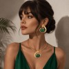 Set Colier si Cercei Ellegance Verte Auriu Verde Bijuterii Rafinate