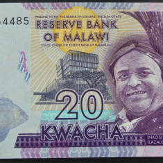 Bancnota EXOTICA 20 KWACHA - MALAWI, anul 2019 * Cod 58= UNC